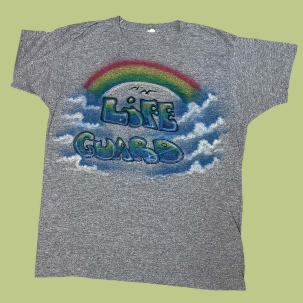 Vintage Florida Airbrushed Lifeguard Heather Graphic Tee
